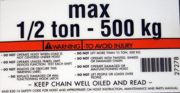 CM Hoist 27278