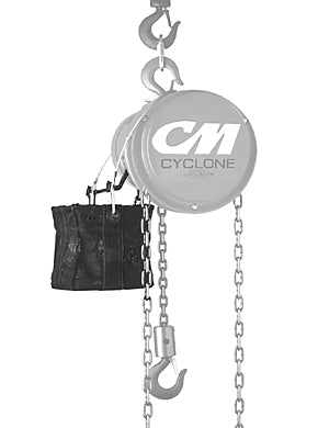 2484 CM Cyclone, army type and low headroom trolley hoist fabric chain bags - 13" length