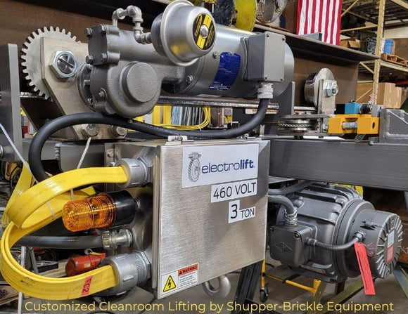 Custom Clean Room Hoists to Accommodate Special Space Limitations