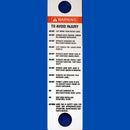 81704 CM Hoist Warning Tag 626-99-1