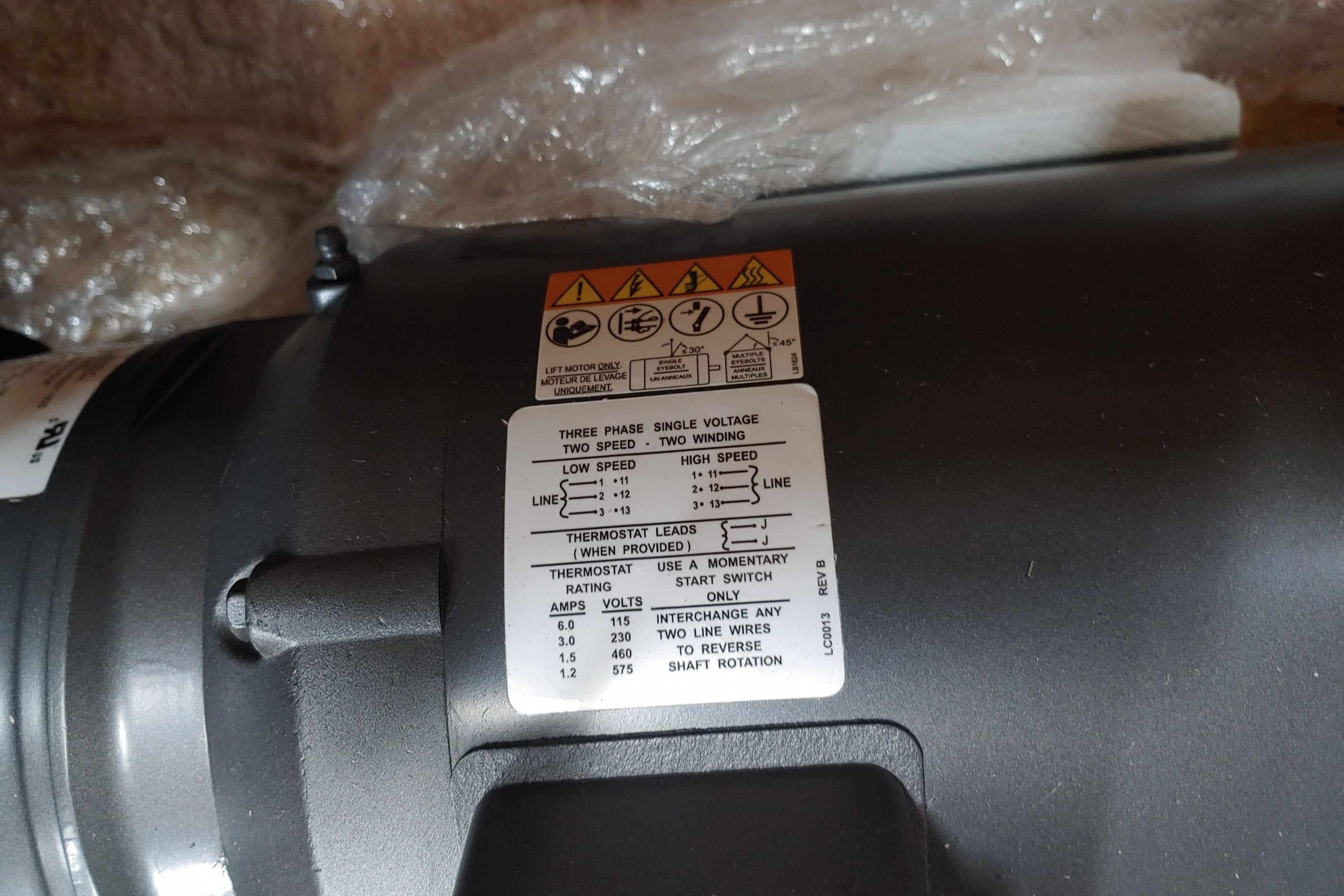 Baldor Electric Motor (Leftover) - 1.5 / 0.5 HP - 3 Phase