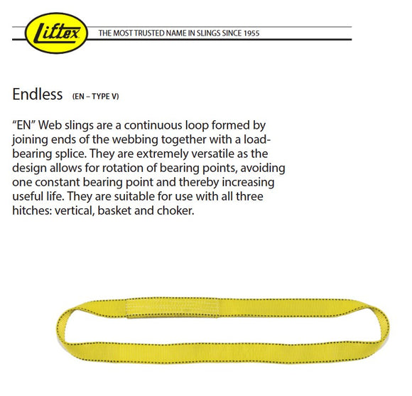 17" Endless Sling - EN191P Polyester, 1 Ply - 1" wide