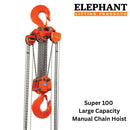 Manual Chain Hoists for large capacities such as 50 Tons - a quality imported product by Elephant Lifting, made in Japan and stock in the state of LA for easy distribution.