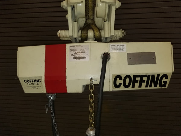 Coffing EC1 hoist, LIKE NEW CONDITION, 1/2T capacity, 12 ft lift, 230/46V, 16 FPM, Model #ECT1016-3