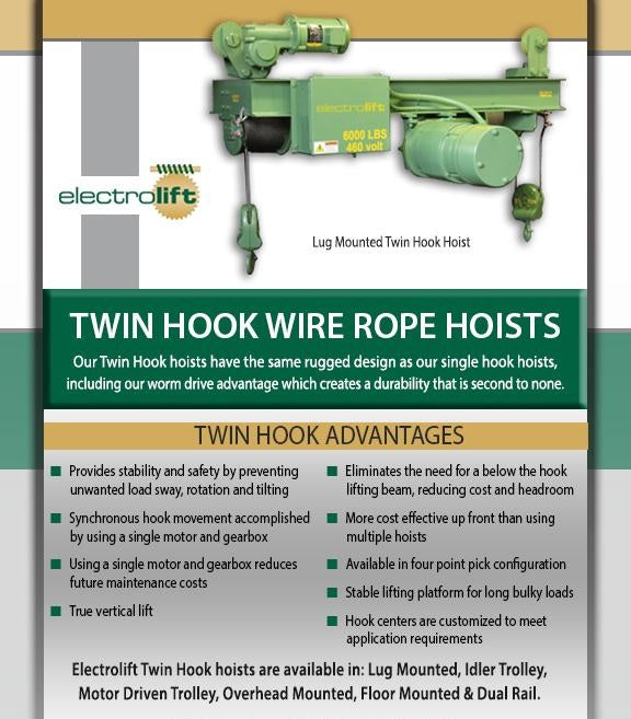Wire Rope Syncrolift Toggle Electrolift Hoists | Worm Gear Powered | American Wire Rope Hoist