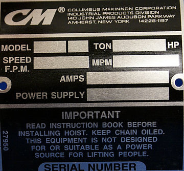 CM Hoist 27950
